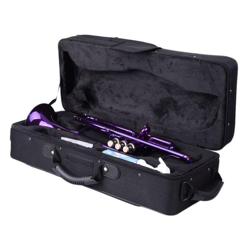 VINCIGO B Flat Trumpet, Brass B Flat Trumpet Violet with Case Golden for Scholars at All Satages