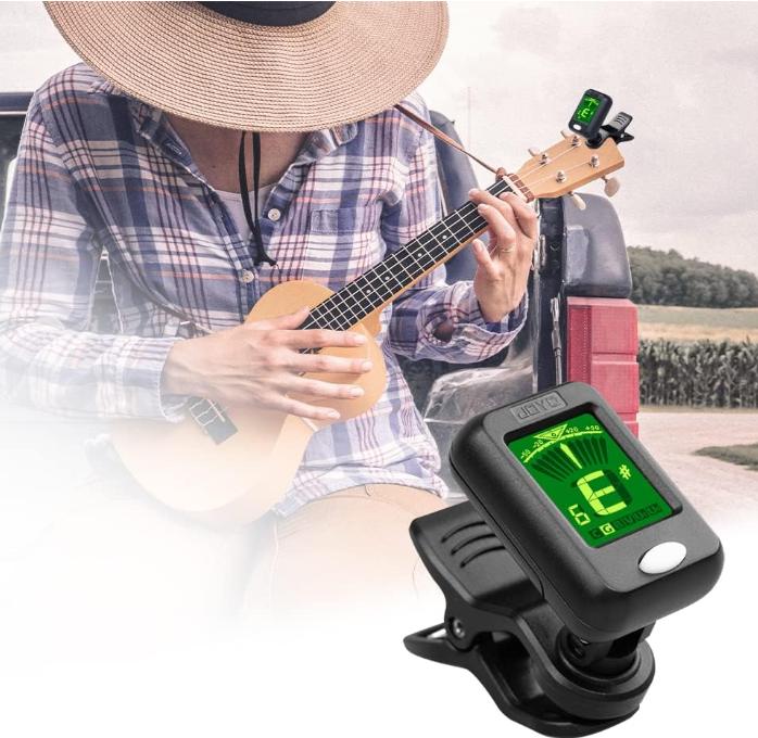 JOYO Clip on Tuner Digital Electronic Tuner for Guitar, Bass, Ukulele, Violin, Mandolin, Banjo Acoustics Calibration Tuner (JT-09)