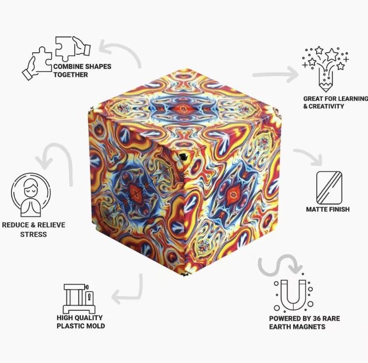 3D Magnetic Puzzle Tactile Rubik's Cube, fun and educational sensory puzzle, holiday gift, leisure decompression