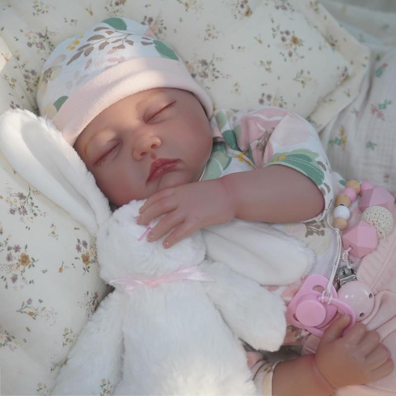 Wooroy Sleeping Reborn Baby Dolls, Birthday Gift, Girl Gift, Kids Gift, Christmas Gift, Big Sister Gift, 22 Inch Lifelike Newborn Baby Girl Doll, Realistic Baby Reborn Toddler, Weighted Soft Body Reborn Dolls That Look Real, Amazing Gift Set for Kids 3+