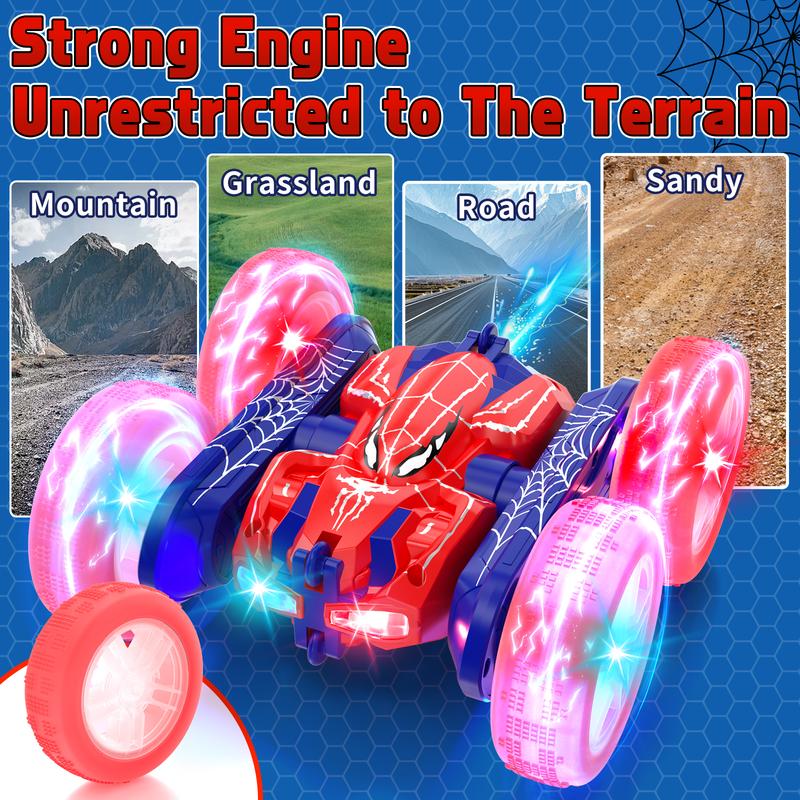 Spider RC Stunt Car, Double Sided 360° Rolling Rotating Rotation， 2.4GHz Electric Race Stunt Car, LED Headlights RC 4WD High Speed Off Road，Rc Drift Truck, Girls Boys Gifts, 360° Rotating RC Stunt Car