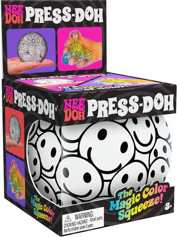 Schylling NeeDoh Press-Doh - Sensory Fidget Toy - Assorted Designs - Ages 3 to Adult (Pack of 1)