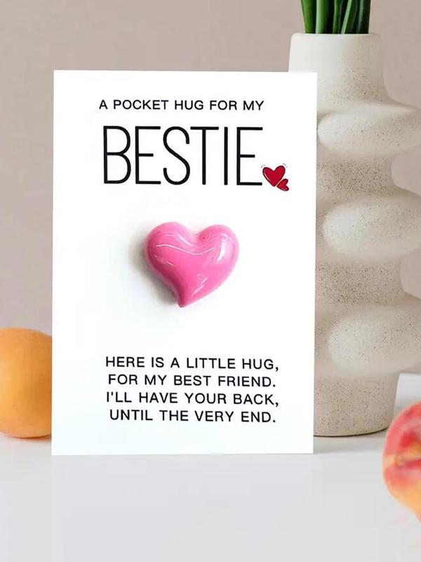 Heart Shaped Pocket Hug for My Bestie, Best Friend Gift Card, Jewelry Making Accessories for Women & Girls, Fashion Diy Accessories for Bracelet Necklace Making for Daily Wear