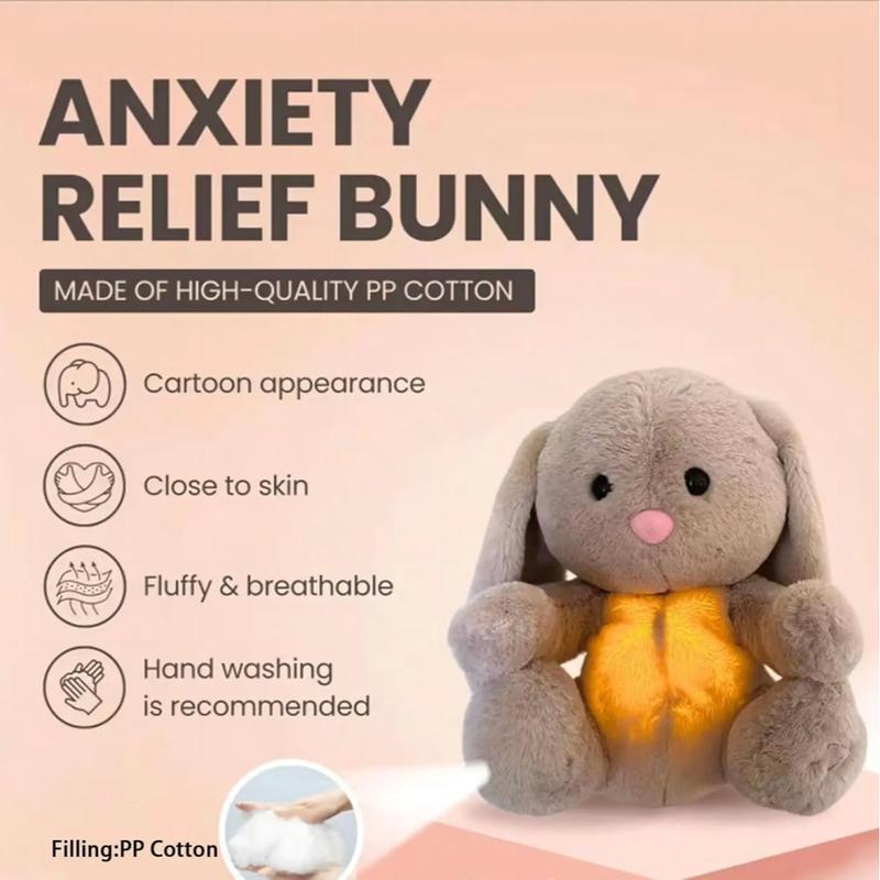 Anxiety Relief Plush Animal Breathing Relief Plush Animal Baby Sound Machine with Sensory Details Music Lights and Rhythmic Breathing Movements