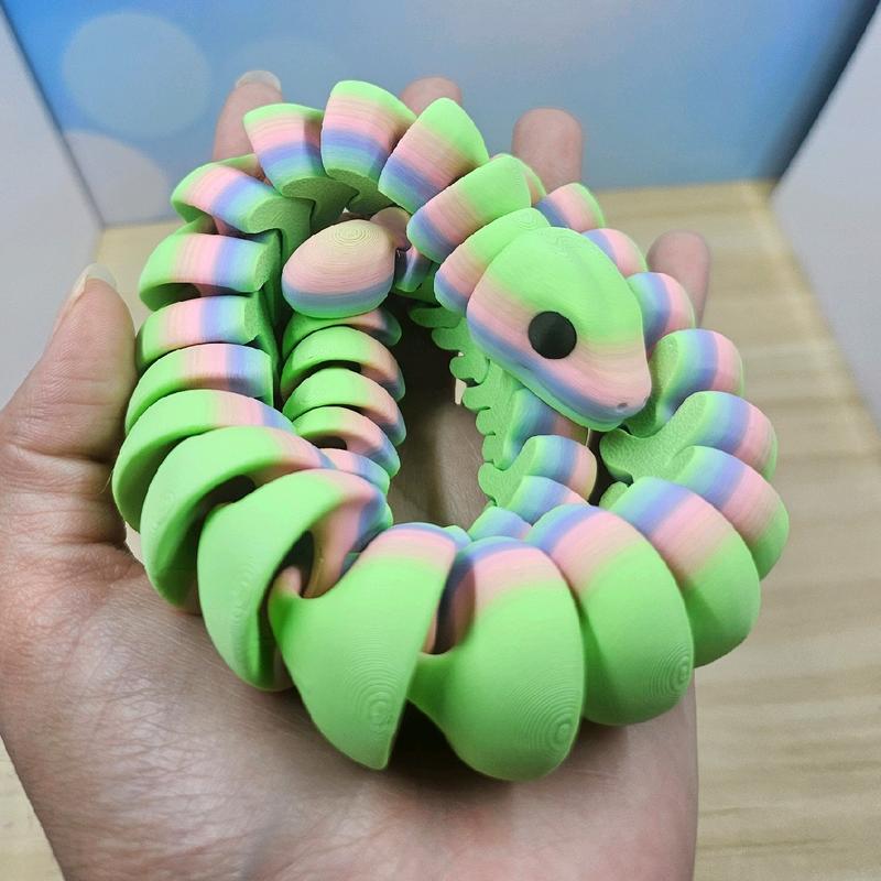 Rainbow Articulated Snakes - 3D Printed Figurines animal figurine