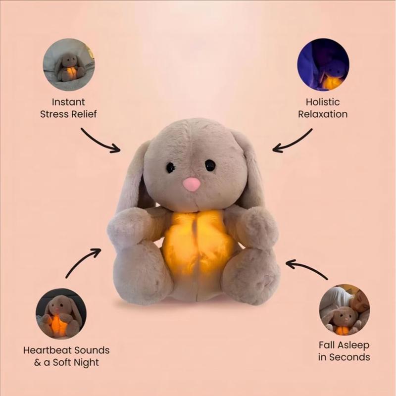 Anxiety Relief Plush Animal Breathing Relief Plush Animal Baby Sound Machine with Sensory Details Music Lights and Rhythmic Breathing Movements