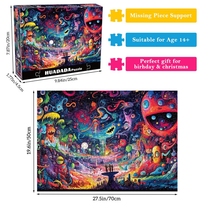 HUADADA Fantasy Alien World 1000-Piece Puzzle Set for Adults - Perfect for Home Decoration and Family Game Nights