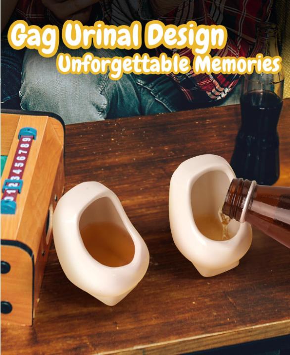 White Elephant Gifts for Adults Men: Funny Gag Novelty Urinal Shot Glasses Gift - Christmas Stocking Stuffers Secret Dirty Santa