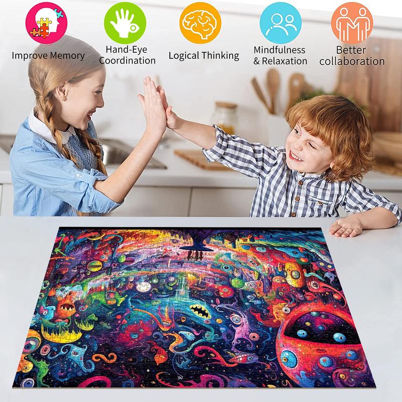 HUADADA Fantasy Alien World 1000-Piece Puzzle Set for Adults - Perfect for Home Decoration and Family Game Nights