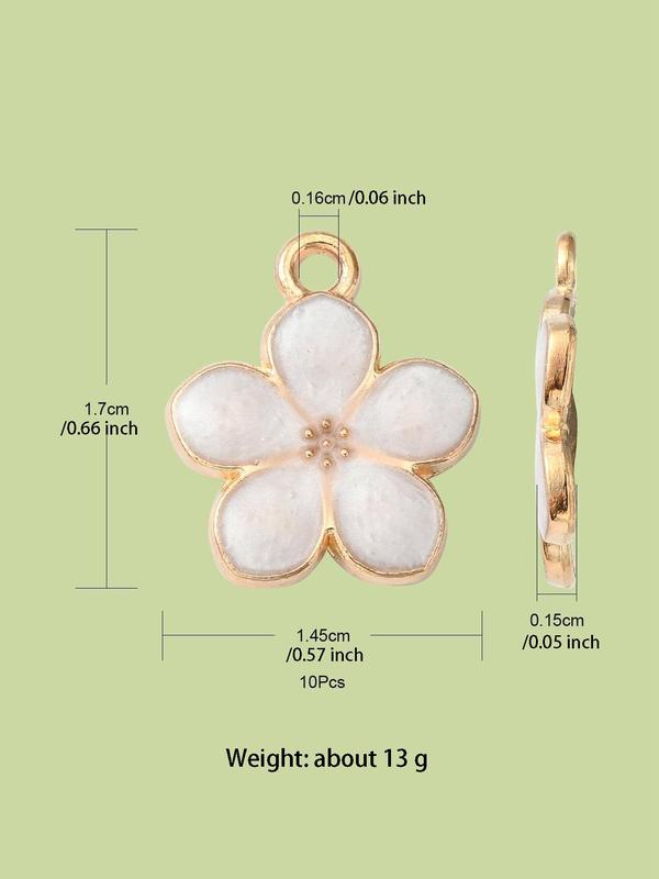 Cute Flower Pendant Kit, 10pcs DIY Jewelry Accessories for Necklace & Bracelet & Earrings Making, Fashion DIY Jewelry for DIY Birthday Gift