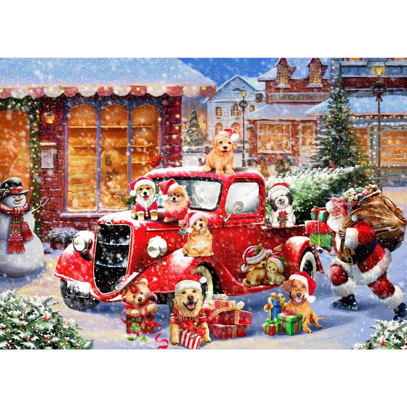 HUADADA 1000 pieces of puzzle for adults, advent calendar puzzle，Merry Christmas, suitable for home decoration for holiday gifts, family games, grandparents brainstorming