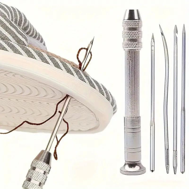 Multifunctional Crochet Needle Set, 5 Counts set Creative Crochet Hook, Diy Handmade Shoe Sole Hook Needle, Holes Needle Tool Kit