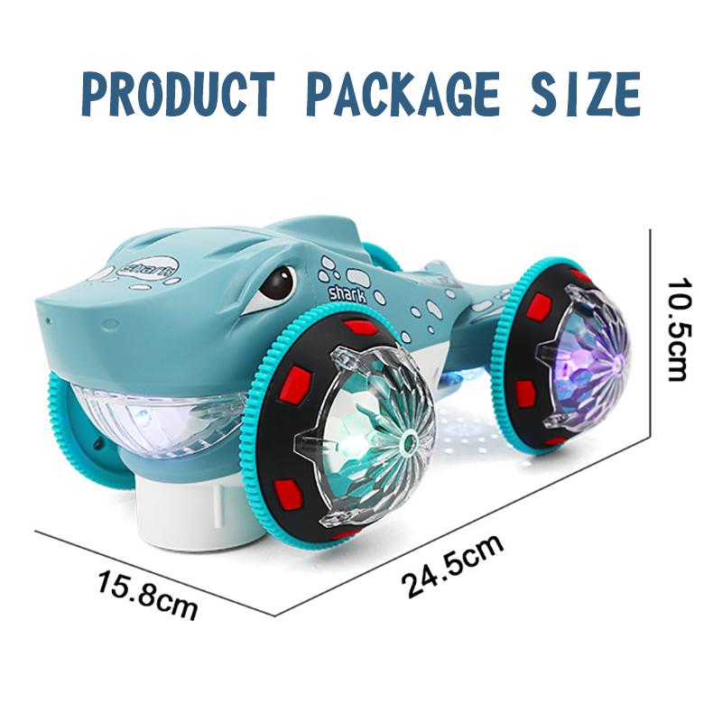 Electric Stunt Drift Rotating Shark Car Universal Driving Light Music Toy Car