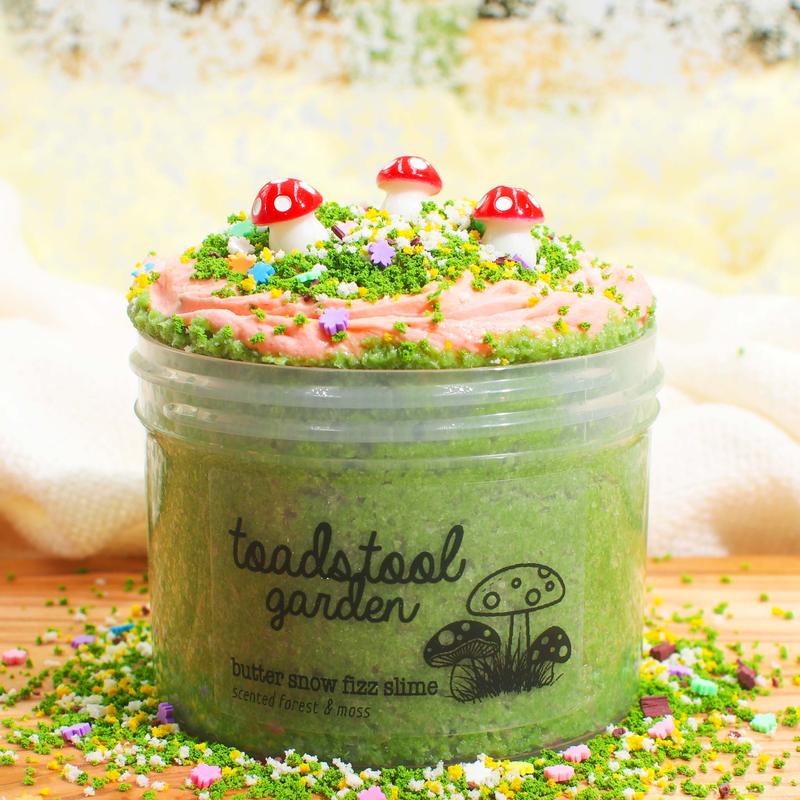 Toadstool Garden • Fairytale Slime • Crunchy Slime • Cute Slime • Forest & Moss Scented Slime • Mushroom Slime Gift