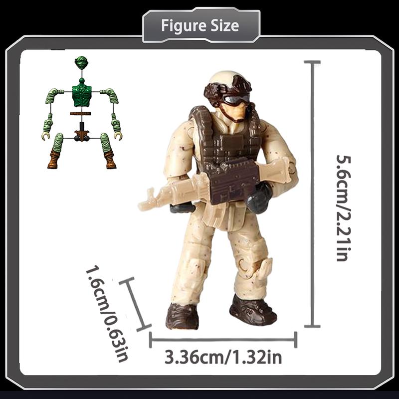 Minifigures Blind Bags, Military Action Figures with Weapons and Accessories Mystery Pack Thunder Special Forces 1050-6pcs brick military blind bags minifigures building block building toy