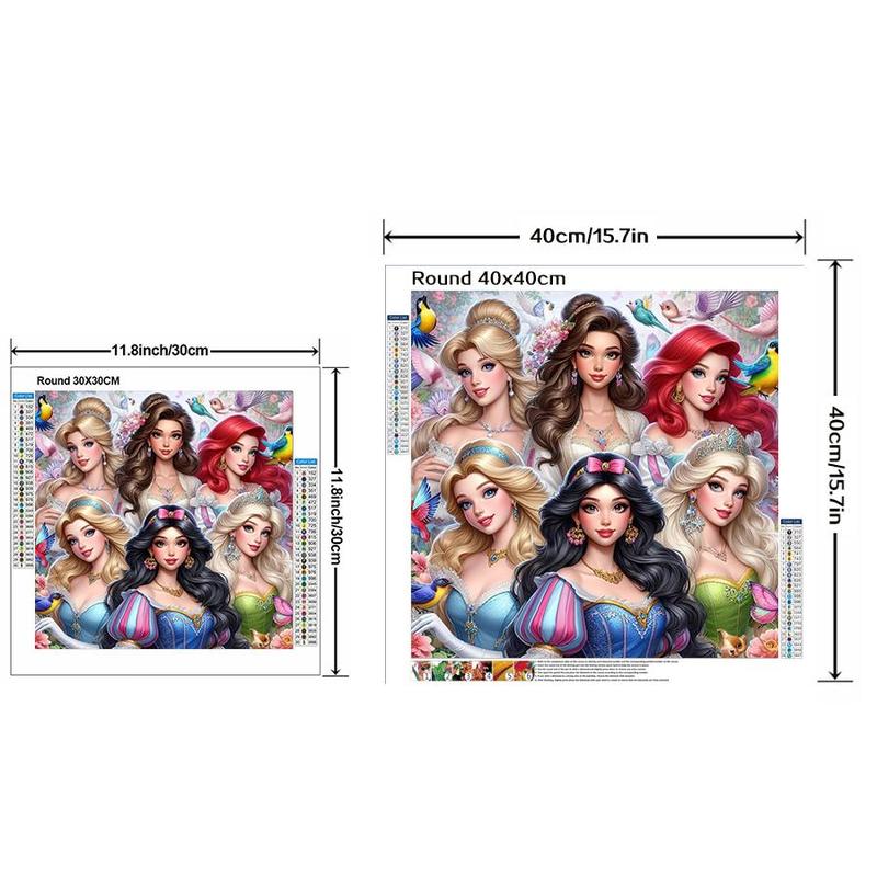 Princess Pattern DIY Diamond Arts Colorful Painting Kit without Frame, DIY 5D Diamond Arts Colorful Painting for Bedroom Home Wall Decor