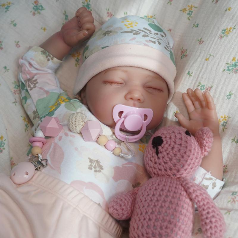 Wooroy Sleeping Reborn Baby Dolls, Birthday Gift, Girl Gift, Kids Gift, Christmas Gift, Big Sister Gift, 22 Inch Lifelike Newborn Baby Girl Doll, Realistic Baby Reborn Toddler, Weighted Soft Body Reborn Dolls That Look Real, Amazing Gift Set for Kids 3+