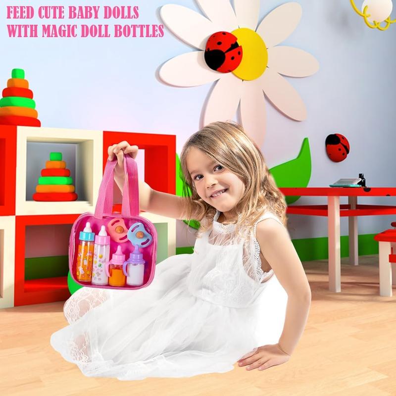 ®, My Sweet Baby Disappearing Doll Feeding Set | Baby Care 6 Piece Doll Feeding Set for Toy Stroller | 2 Milk & Juice Bottles with 2 Toy Pacifier for Baby Doll