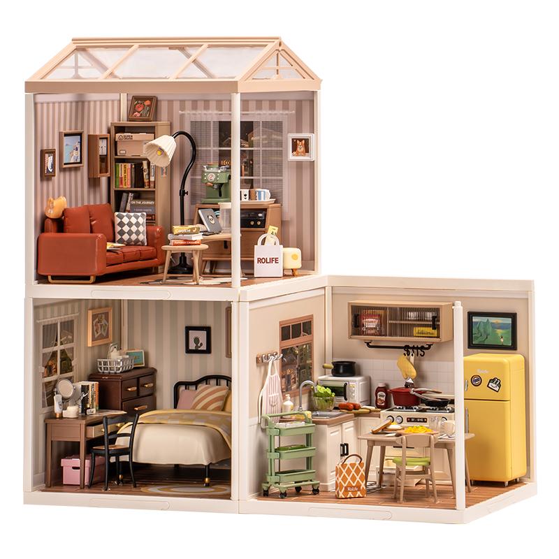 Rolife Cozy Living Lounge DIY Plastic Miniature House DW007