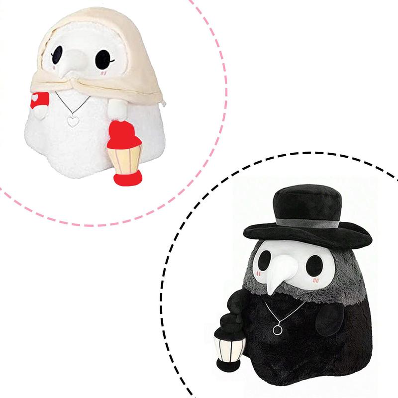 Cute Plague Doctor Design Plush Toy, 1 Count Horror Stuffed Plushie Pillow, Fluffy Plague Doctor Stuffed Figure Toy, Gift for Childern and Friends, Kreeptures Plushies, My First Addiction Toys