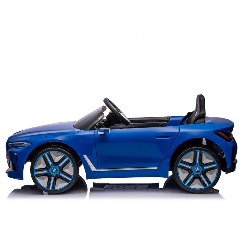 Licensed BMW I4 12V Kids Ride-On Car with Remote Control, USB, MP3, Bluetooth, LED Lights, Adjustable Speed, and Safety Belt