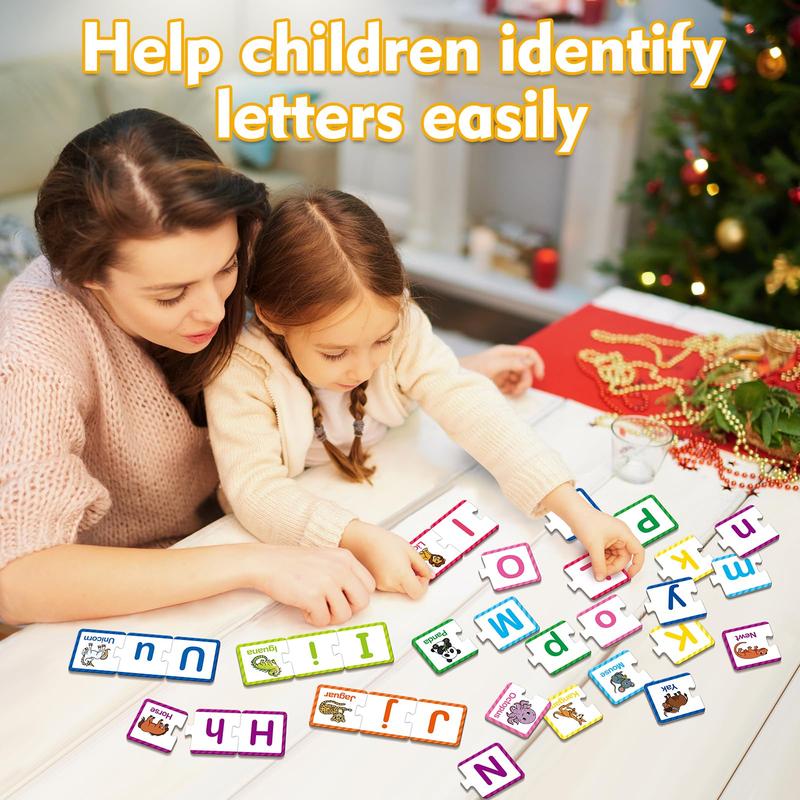 Alphabet Puzzle Cards,ABC puzzle,Alphabet Learning Toys,Matching Letter Game,Learning Activities,Self Correcting Puzzles