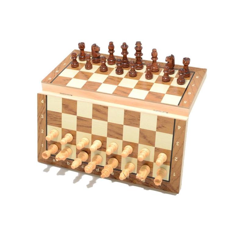 Wooden Chess Board Game, 1 Box 2 in 1 Foldable Chess Board Game, Indoor Recreation Equipment for Home & Travel, Birthday Gift