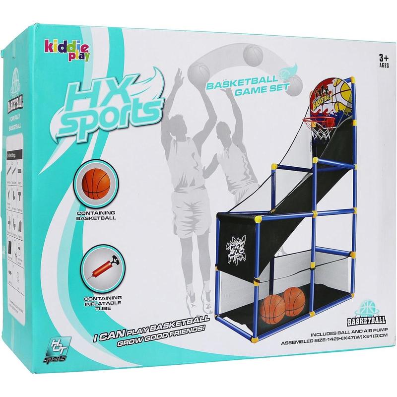 Kiddie Play Toy Basketball Hoop Arcade Game Set | with 4 Balls & Air Pump, Indoor Outdoors Sports Toys for Kids