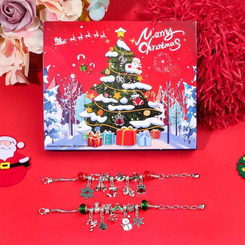 [Maly Home] Christmas Advent Calendar 2024 - 24 Days Countdown with DIY Charm Bracelets Kit & 22 Beads