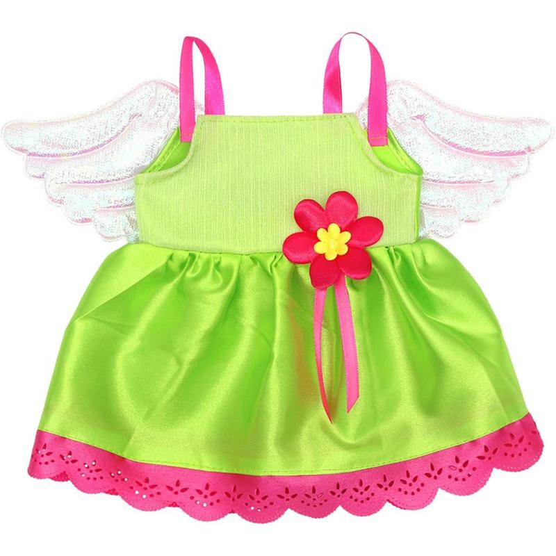 American 18 Inch Doll Clothes and Accessories-Include Dress with Wings, Suitcase Luggage, Sunglasses, Camera, Mobile Phone, Computer, Bag, Clogs Doll Travel Gear Play Set Fit 18 in Girl Doll (No Doll)