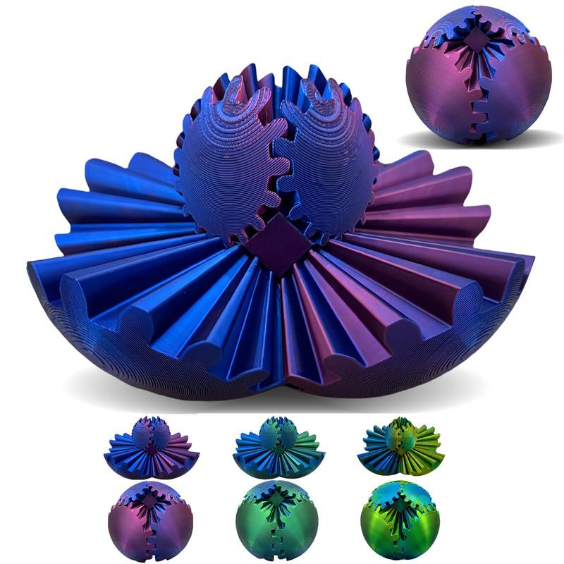 3D Gear Rotating Ball, 1 Count Creative Colorful Gear Rotating Ball, 3D Gear Ball Ornament, Office Decompression Toy, Home Decor Ornament