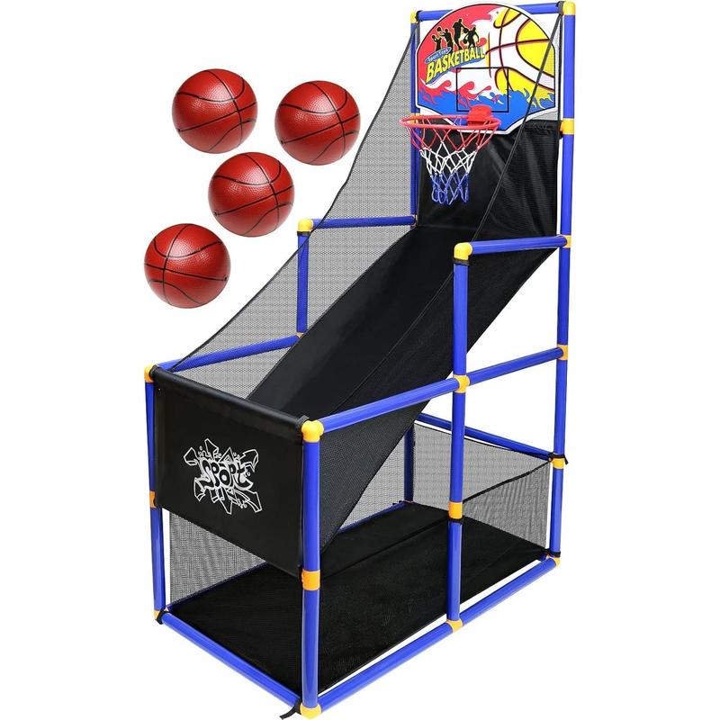 Kiddie Play Toy Basketball Hoop Arcade Game Set | with 4 Balls & Air Pump, Indoor Outdoors Sports Toys for Kids