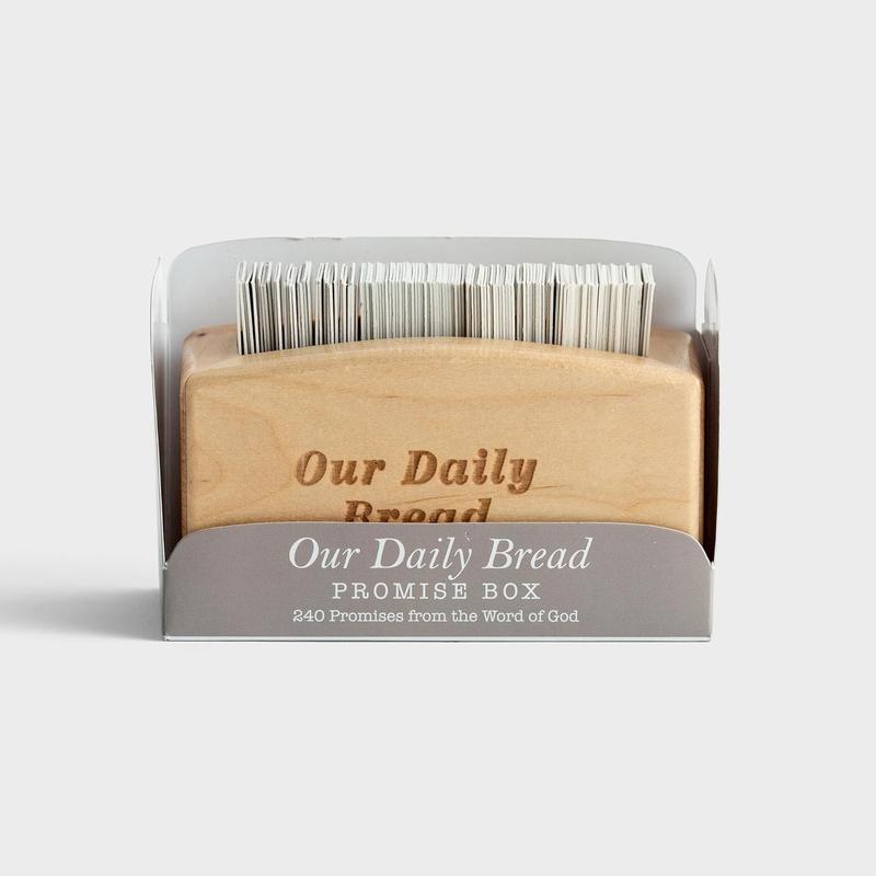 Our Daily Bread Wood Promise Box - 240 Promises from The Word of God - Sharable Scripture Cards Brown