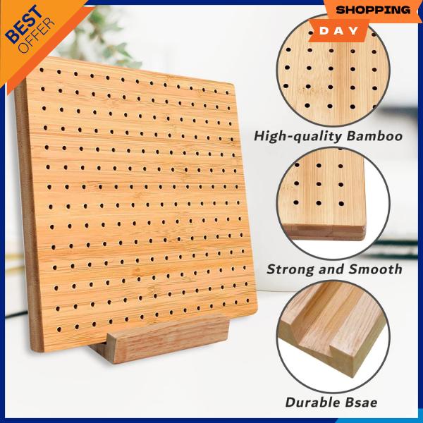 Bamboo Wooden Board for Knitting Crochet and Granny Squares Blocking Board for Knitting and Crochet Projects Handcrafted Knitting Stainless Steel Pins 7.8 Inches