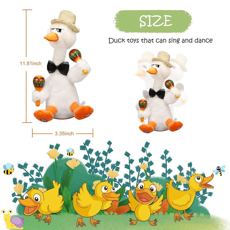 Dancing Talking Duck Toys - Electronic Rattle Toys for Kids - Repeat and Mimicking - Christmas Gifts