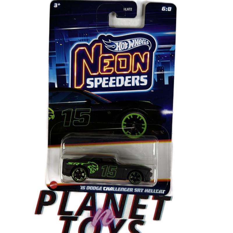 Hot wheels series neon speeders diecast car - scale 1:64 set 7 8