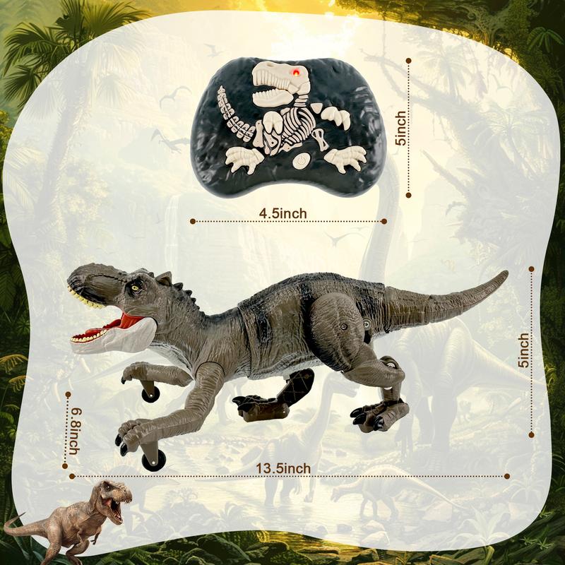 Remote Control Dinosaur Toys for Boys  girls Realistic T-Rex RC Walking Dino with Roaring, Spray, Light, Touch Sensing  with Three Type