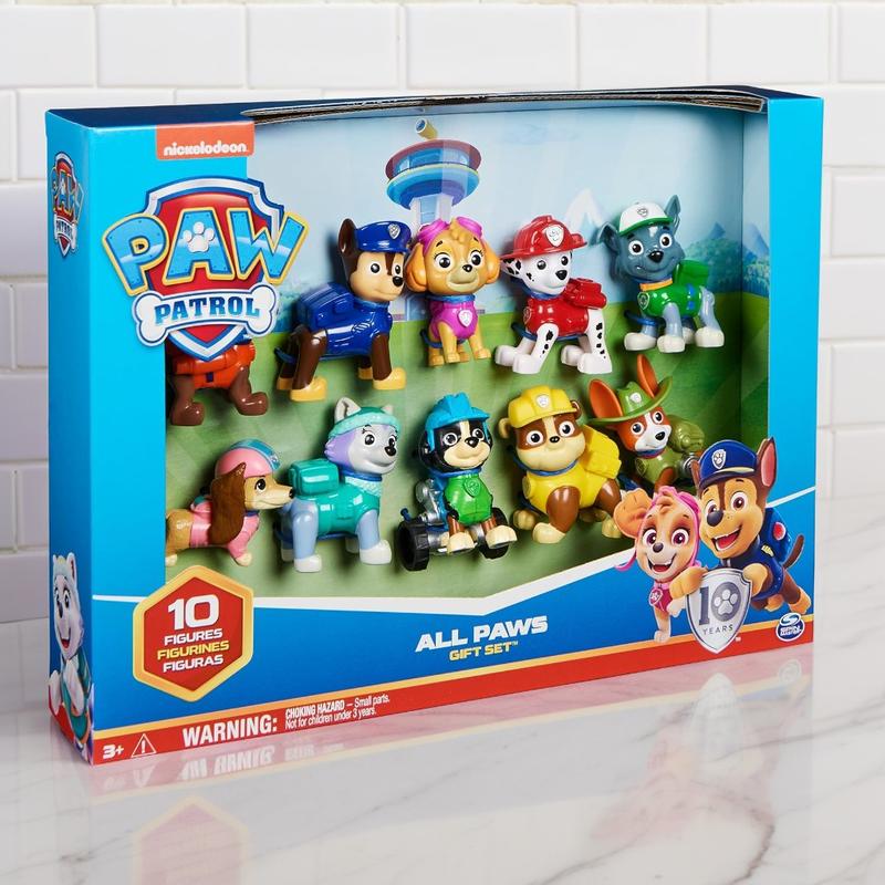 PAW Patrol 10th Anniversary All Paws On Deck Toy Figures Gift Pack with 10 Collectible Action Figures for Kids Ages 3 and Up