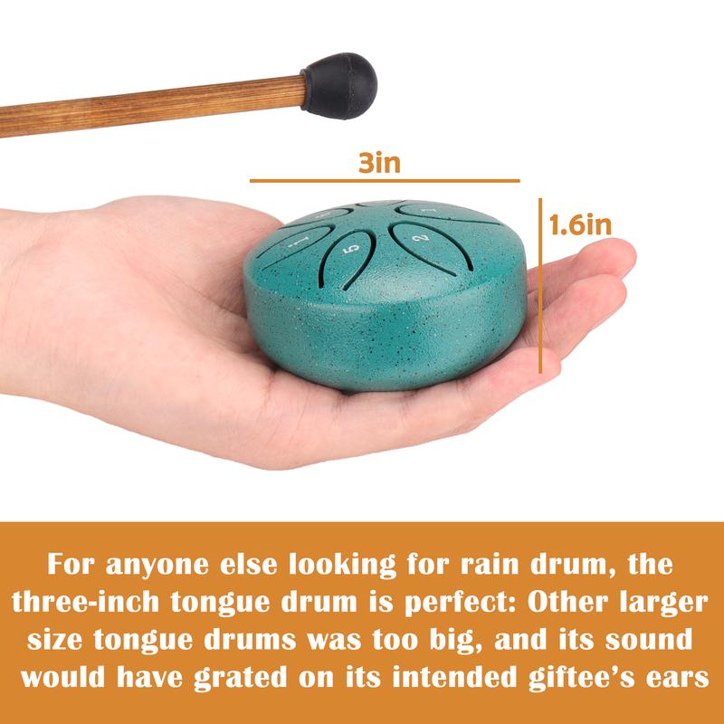 Palksky Rain Drum for Garden Outside, Mini Steel Tongue Drum Rain Chime for Sound Bath, Nature Musical Box