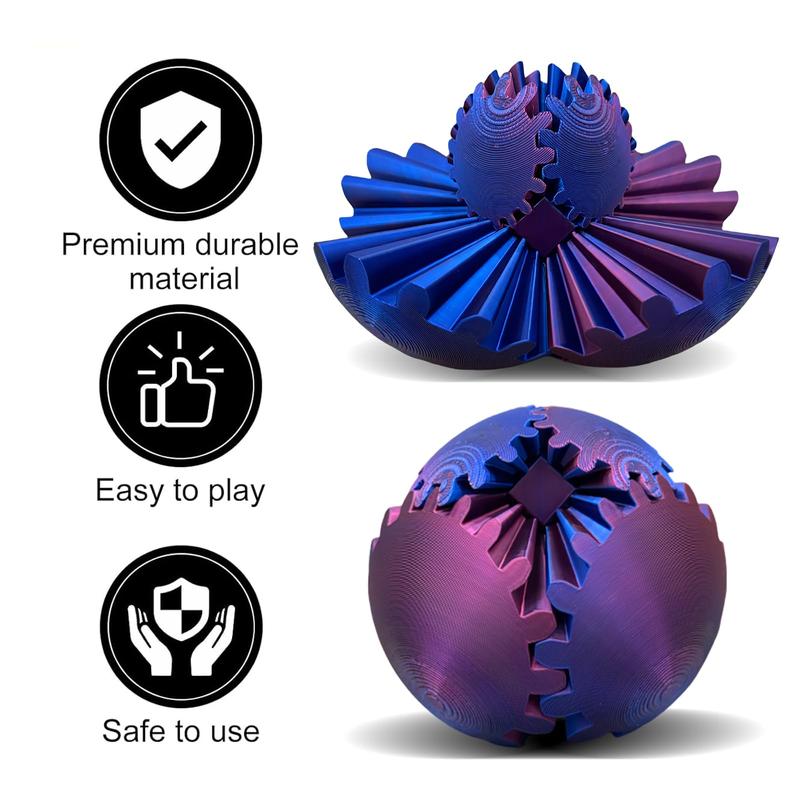 3D Gear Rotating Ball, 1 Count Creative Colorful Gear Rotating Ball, 3D Gear Ball Ornament, Office Decompression Toy, Home Decor Ornament