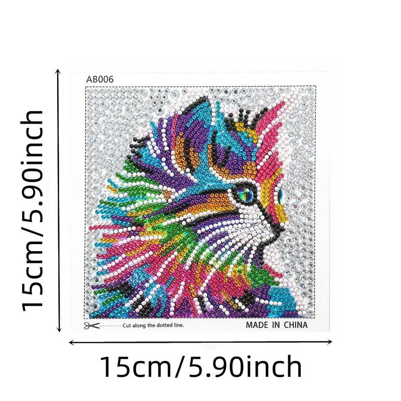 Cute Animals Pattern Diamonds Art Colorful Painting Kit, 1 Set DIY Diamonds Mosaic Crafts without Frame, DIY Decorative Painting for Bedroom Living Room Office