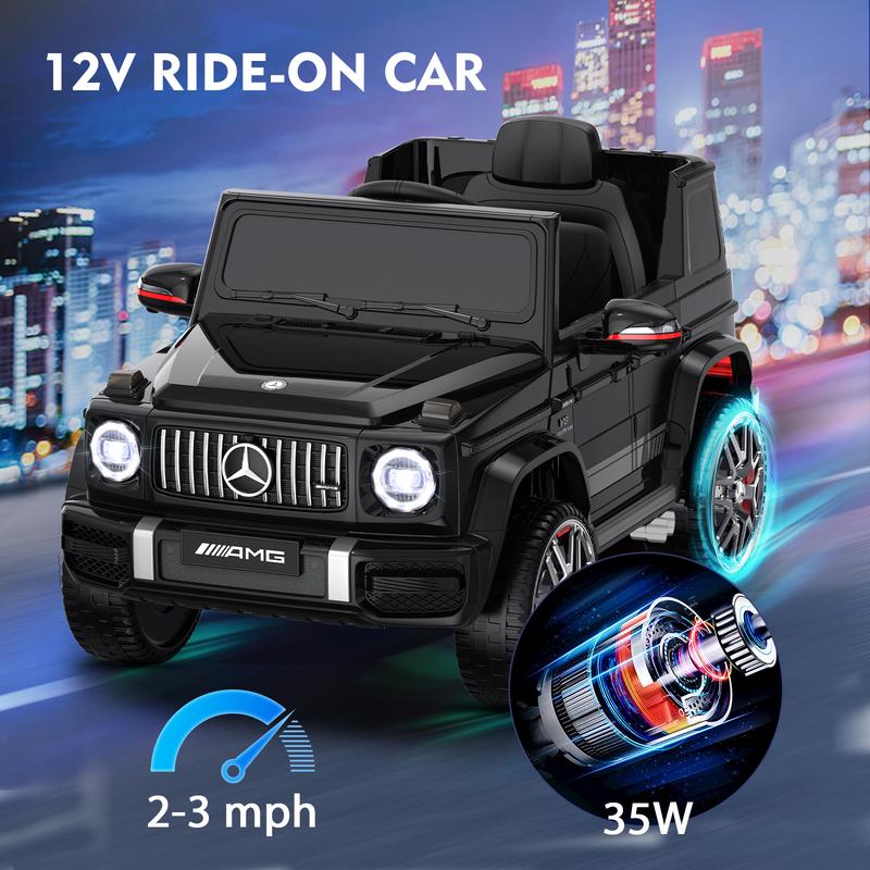 ANPABO 12V Mercedes-Benz G63 Licensed Powered Ride on Toy Car w  Remote Control, Voice Prompt for Low Battery, Gift for Kids