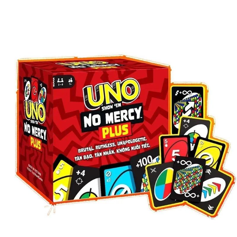 [NEW VERSION] UNO NOMERCY PLUS 196 CARDS with more new extended functions, UNO latest upgrade for longer time playing