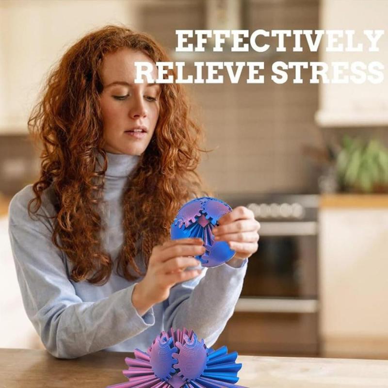 3D Printed Heart-shaped Gear Ball, 1 Count Spin Ball Gear, Work Or Travel Stress Relief Fidget Toy, Perfect for Stress and Anxiety Relaxing