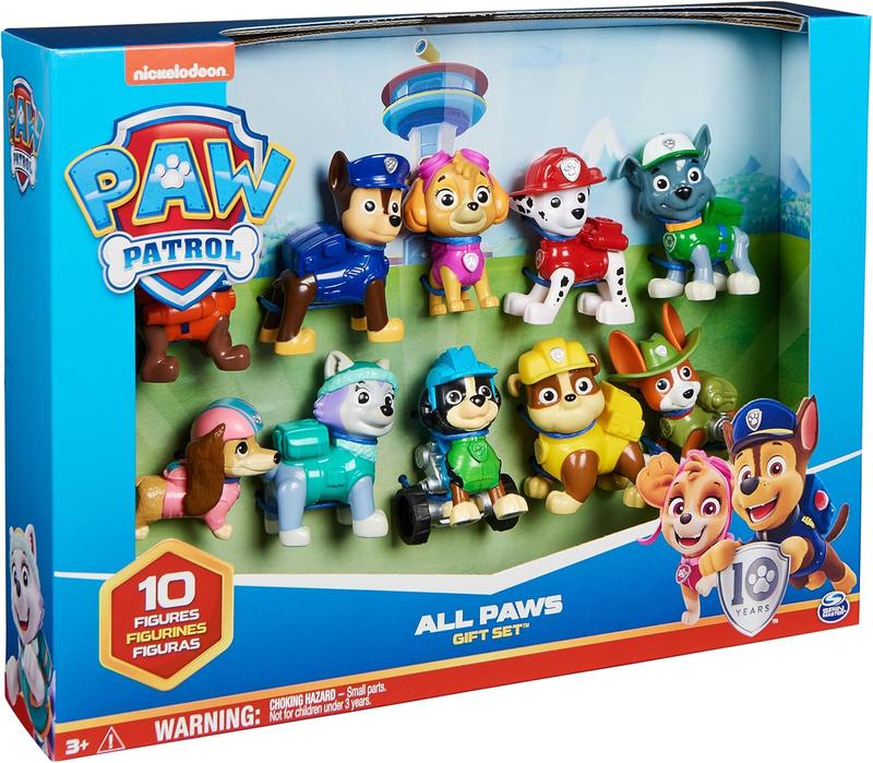 PAW Patrol 10th Anniversary All Paws On Deck Toy Figures Gift Pack with 10 Collectible Action Figures for Kids Ages 3 and Up