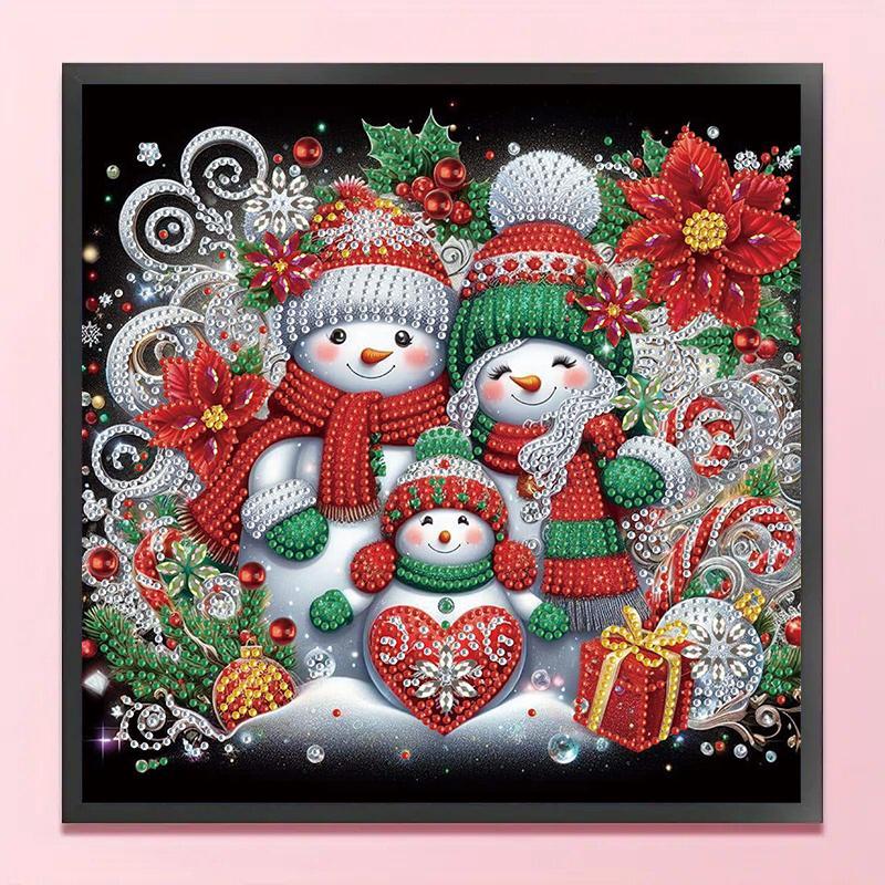 Snowman Pattern DIY Diamond Arts Painting Kit without Frame, 5D Diamond Arts Colorful Painting Kit, Wall Art Decor for Home Living Room Bedroom