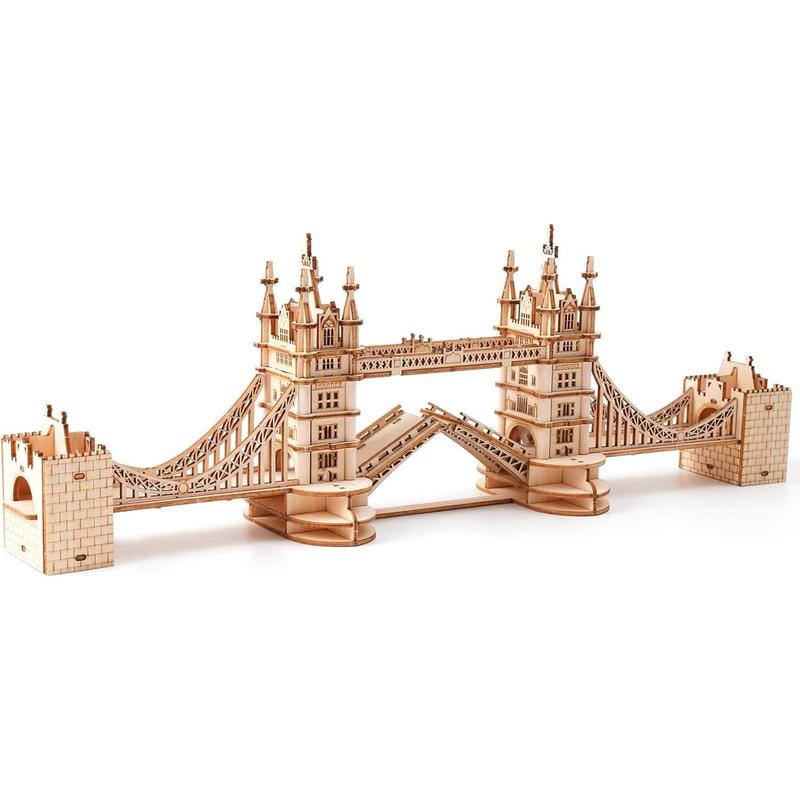 3D Puzzles for Adults,DIY Wooden Model Kits for Adults to Build,Birthday London Tower Bridge