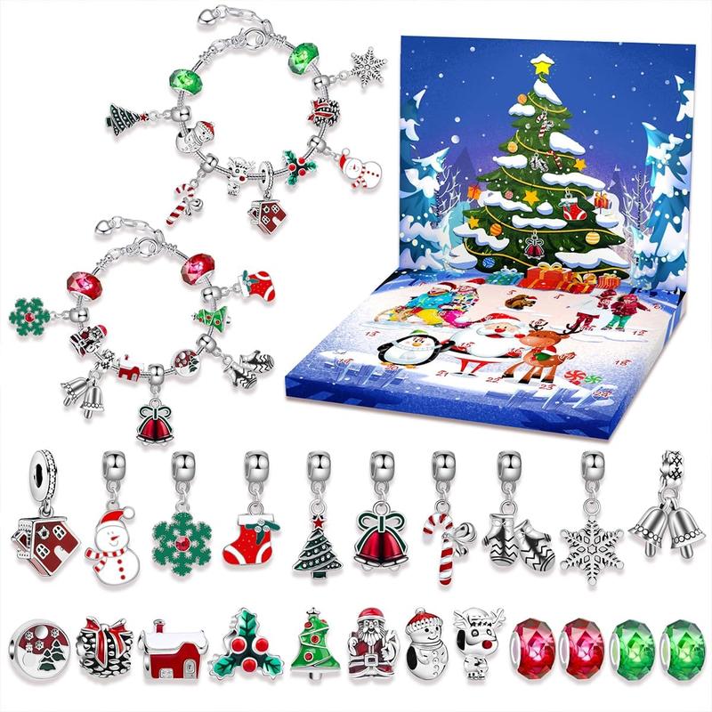 [Maly Home] Christmas Advent Calendar 2024 - 24 Days Countdown with DIY Charm Bracelets Kit & 22 Beads