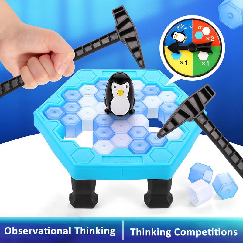 1 Set Penguin Icebreaker Game, Ice Cubes Icebreaker Toy, Save Penguin Break Ice Board Games with Ice Cubes, Kids Puzzle Board Games with Ice Cubes