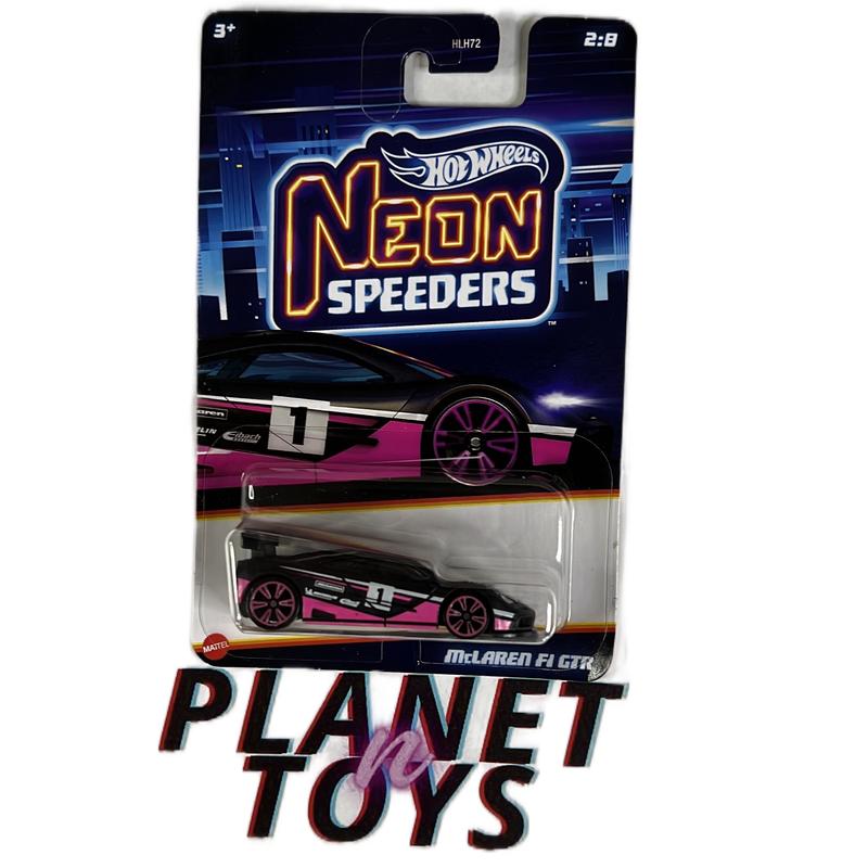 Hot wheels series neon speeders diecast car - scale 1:64 set 7 8